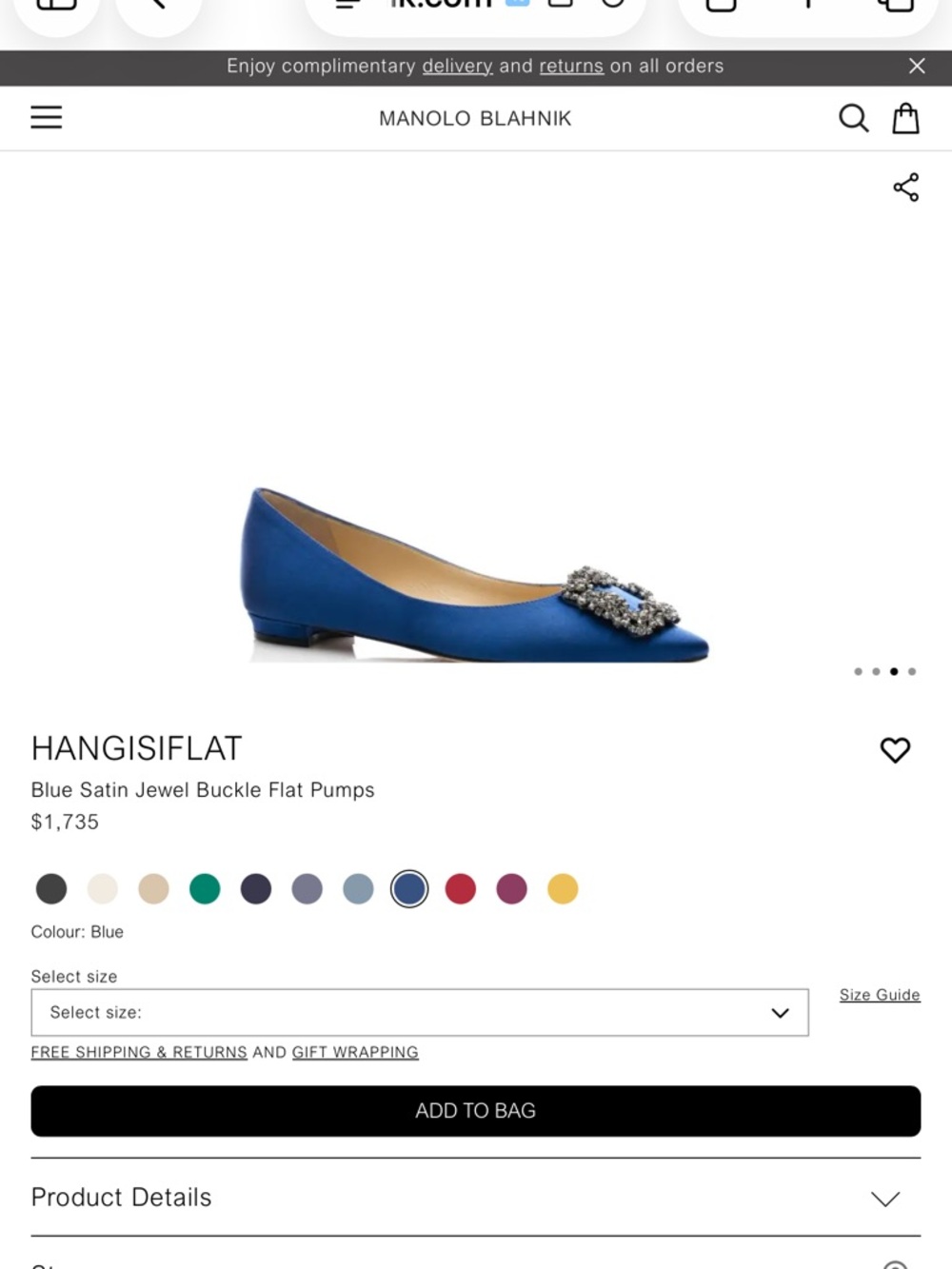 Final Price- No Offers! Manolo Blahnik Blue Satin Hangisiflat